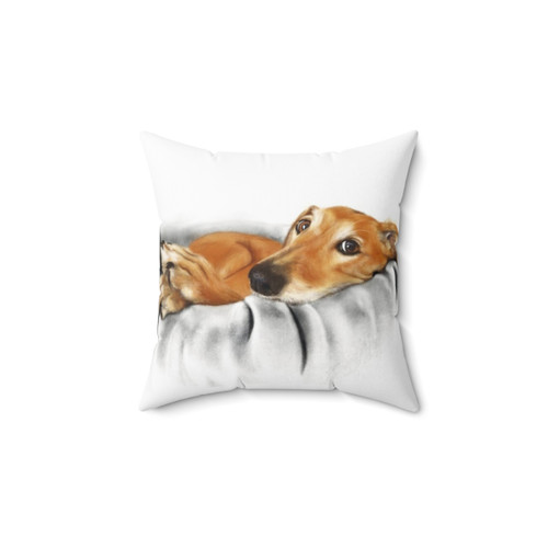 Fawn Galgo Greyhound Throw Pillow