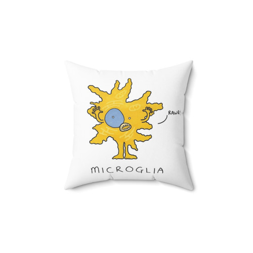 Microglia Brain Cell Pillow for Neuroscience Enthusiasts