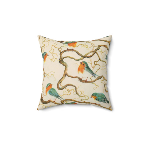 Plush Robin Bird Pillow for Cozy Winter Decor