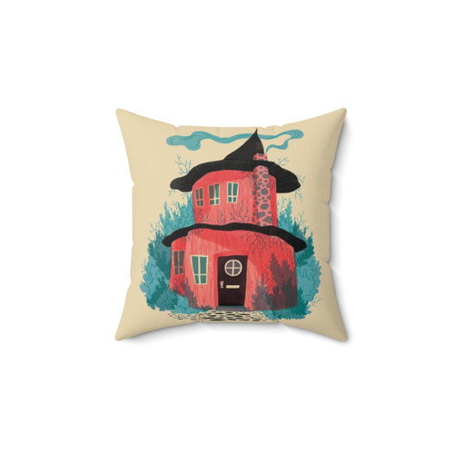 Woodland House Pillow - Botanical Fantasy Cushion