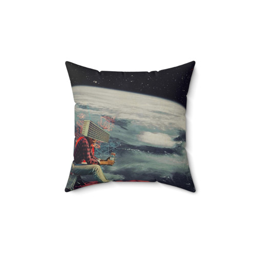 Retro Escape Pillow with Surreal Pop Art Design