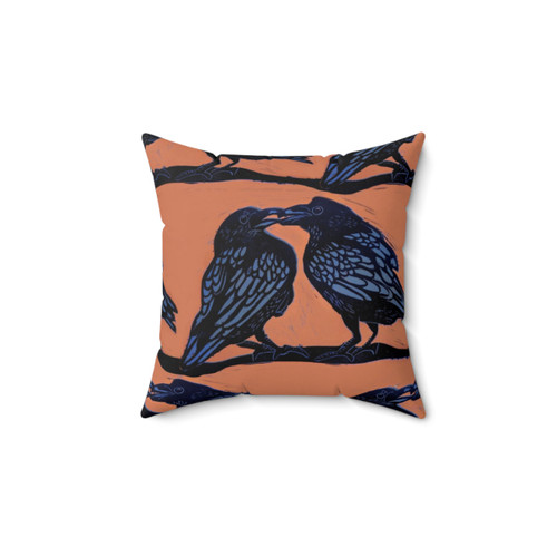 Orange Crows Decorative Throw Pillow