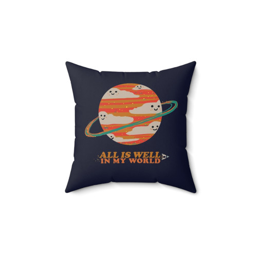 Space-themed happy world pillow