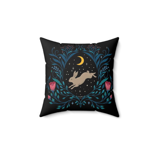 Decorative Easter Pillow with Moon and Floral Design