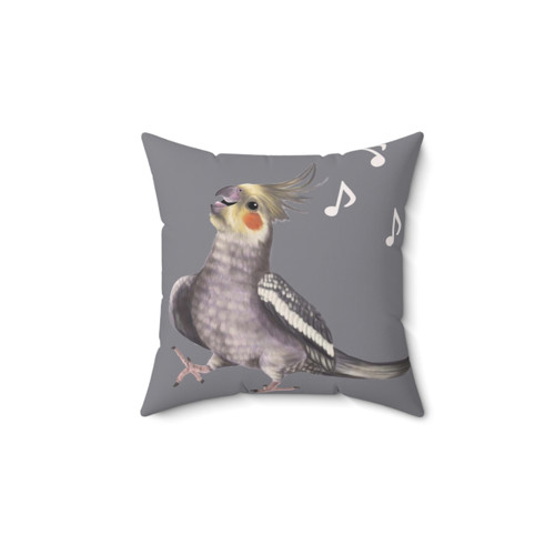 Singing Cockatiel Pillow - Decorative Cushion with Musical Bird Design