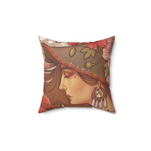 Poppy Witch decorative throw pillow