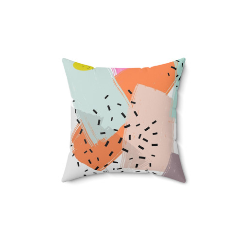 Bright geometric abstract patterned pillow