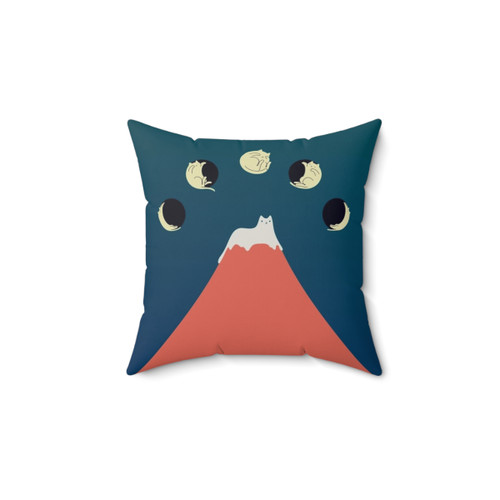 Cozy Cat Landscape Throw Pillow
