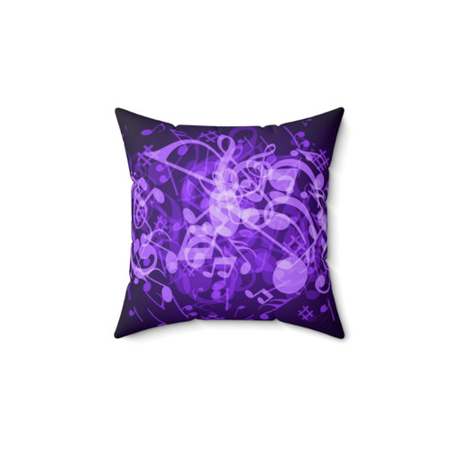 Purple Music Notes Decorative Pillow