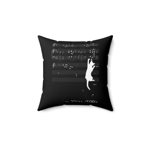 Mischievous Cat Pillow with Musical Design