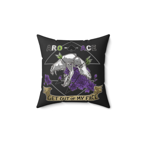 Aromantic Asexual Pride Skull Decorative Pillow