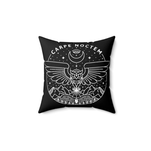 Carpe Noctem White Pillow - Seize the Night Owls