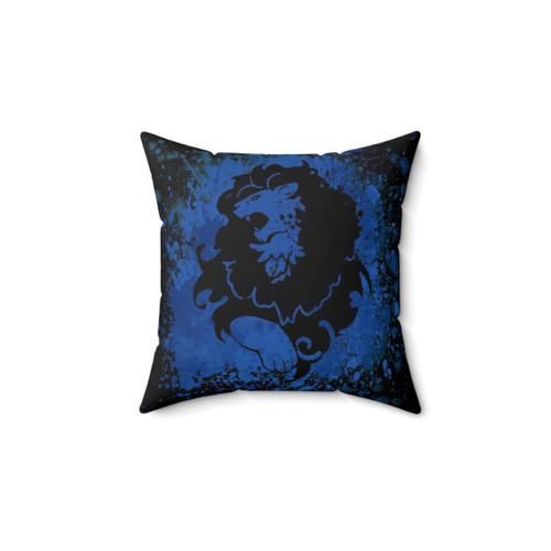 Blue Lion Splatter Decorative Throw Pillow