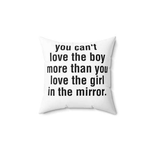 Megan Moroney Lyrics Pillow - You Can't Love the Boy More Than the Girl in the Mirror