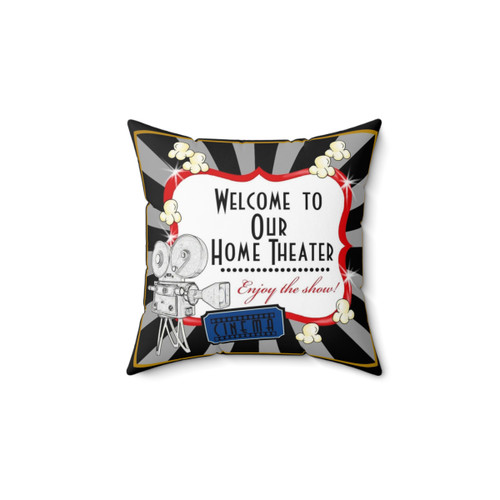 Movie Theater Cinema Camera Popcorn Pillow