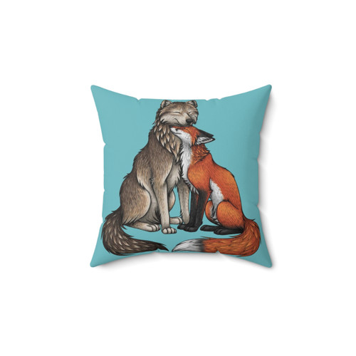 Soft and Cozy Wolf and Fox Decorative Pillow
