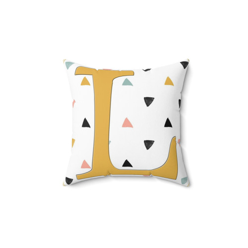 Initial L Monogram Decorative Throw Pillow