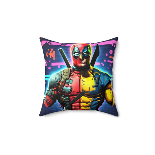 Vintage Heroic Battle Pillow featuring classic superhero characters