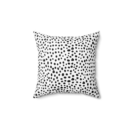 Modern Black and White Polka Dot Throw Pillow