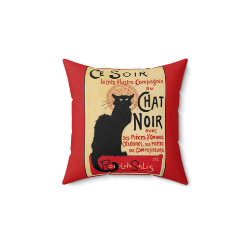 Black Cat Nouveau Vintage Decorative Pillow