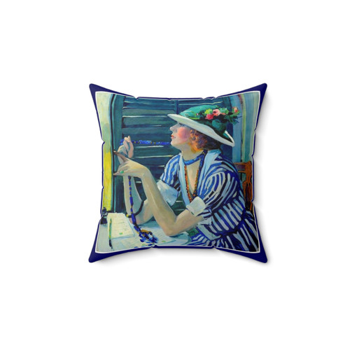 Vintage Jane Peterson Oil Painting Pillow