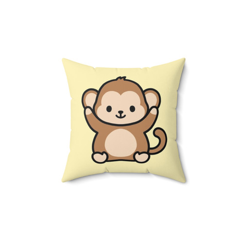 Adorable Monkey Pillow - Soft Plush Animal Accent Cushion