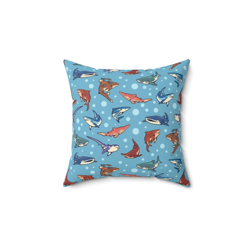 Sharks in Light Blue Decorative Pillow