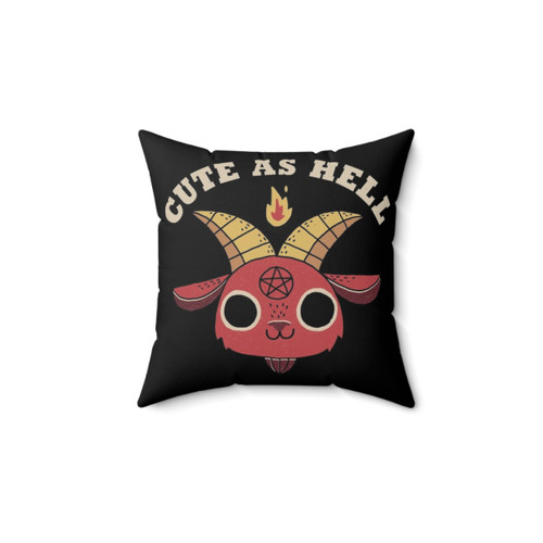 Cute Devil Throw Pillow with Retro Demon Design