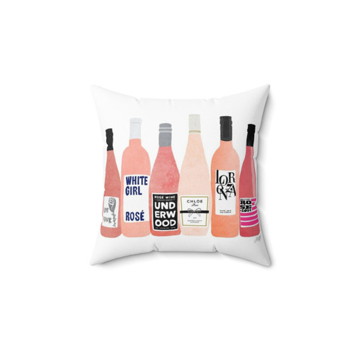 Rose Wine Lover's Decorative Pillow