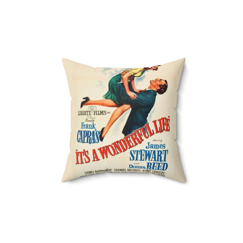 Vintage Movie Cover Throw Pillow featuring It's a Wonderful Life