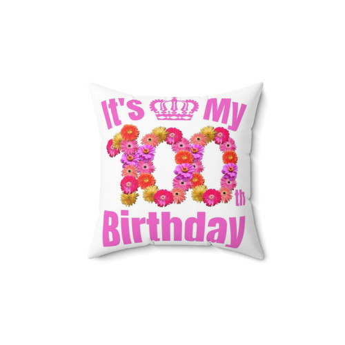 100th Birthday Flower Pillow