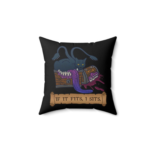 If It Fits, I Sits Pillow for Gamers and Cat Lovers