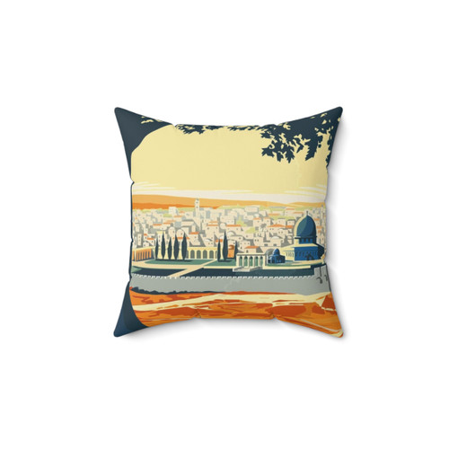 Vintage Travel Poster Visit Palestine Pillow
