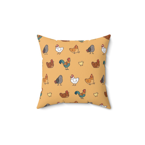 Chickens! Decorative Throw Pillow with Cute Chicken Design