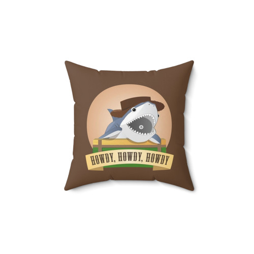 Cute Cowboy Shark Plush Pillow