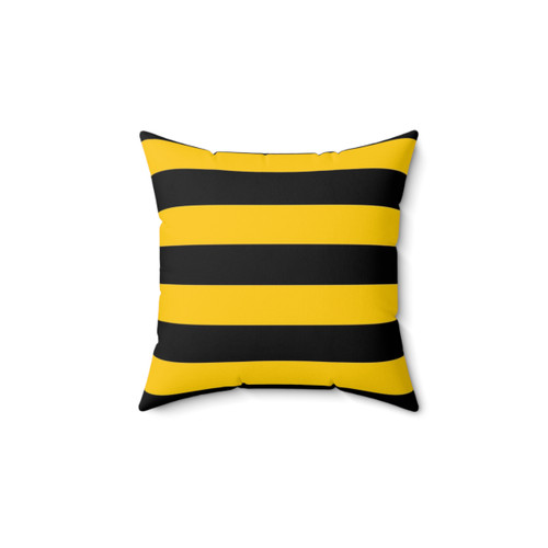 Bee pattern black and yellow striped decorative pillow
