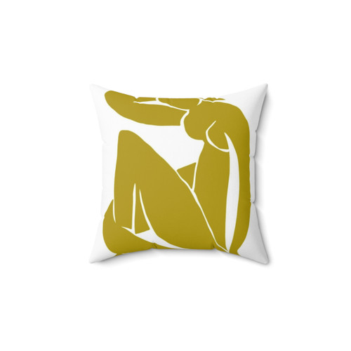 Matisse Abstract Art Mustard Yellow Pillow