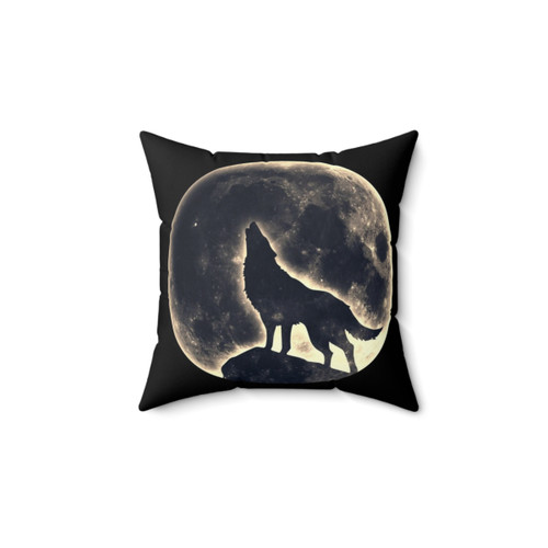 Fantasy Wolf Moon Pillow