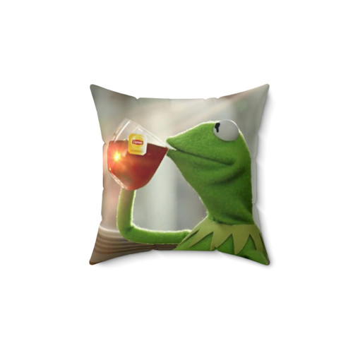 Kermit the Frog Sipping Tea Decorative Pillow