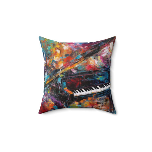 Vibrant Abstract Piano Art Pillow