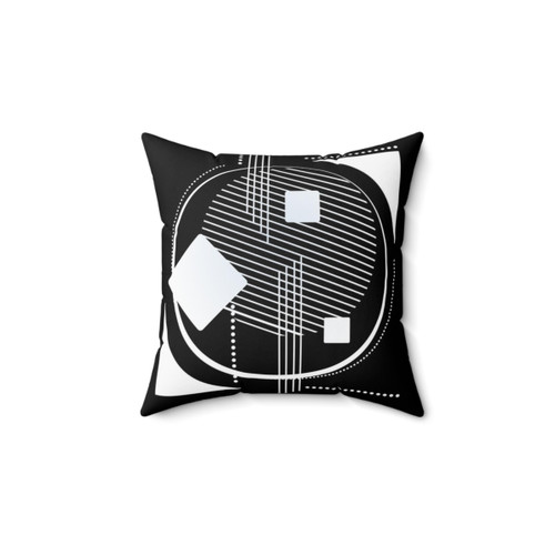 Geometric Abstract Nordic Black and White Pillow