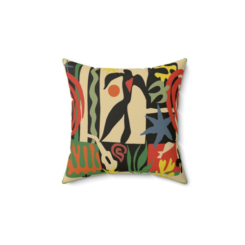 Inspired by Matisse Vintage Pillow with Artistic Nature Motifs