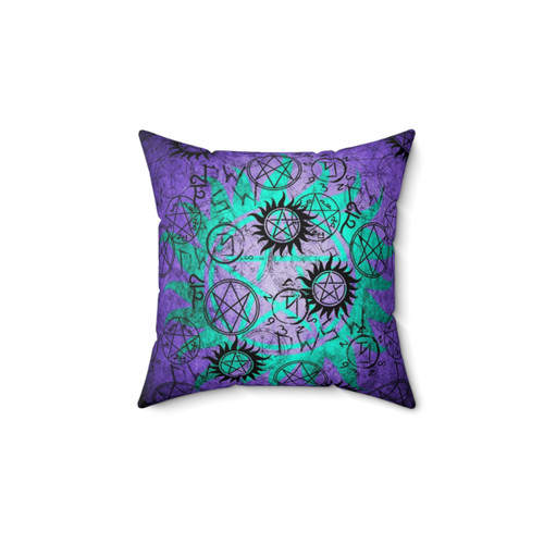 Purple and Teal 3D Throw Pillow