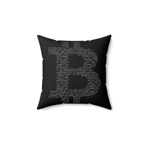 Bitcoin Binary Black Pillow