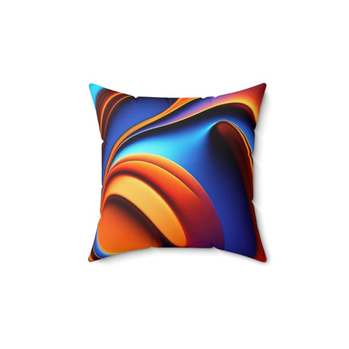 Abstract Blue and Orange Decorative Pillow