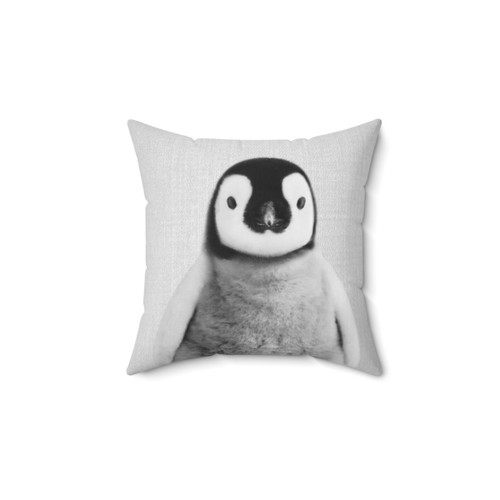Black & White Baby Penguin Throw Pillow