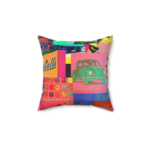 Colorful Andy Warhol Collage Throw Pillow