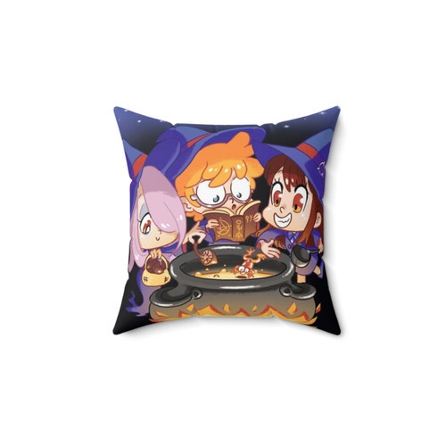 Cute Chibi Witch Pillow Featuring Characters from Little Witch Academia