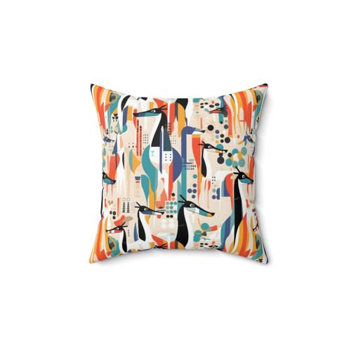 Greyhound Geometric Pattern Decorative Pillow