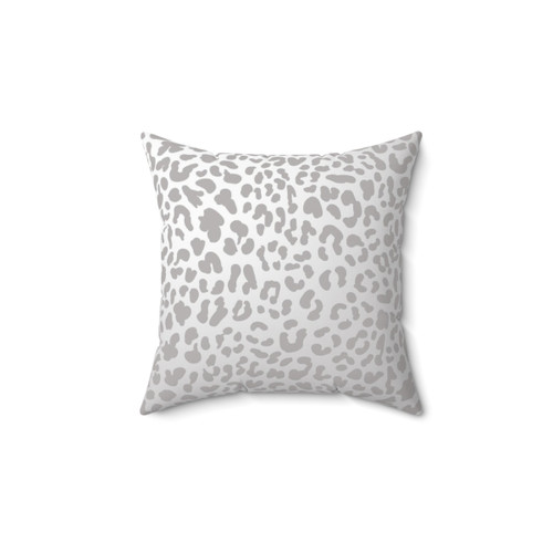 Silver Leopard Print Decorative Pillow